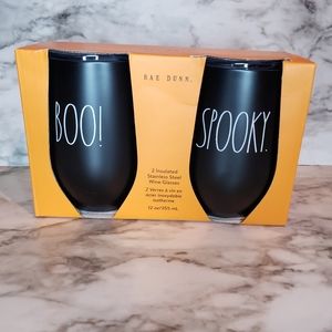 Rae Dunn Halloween insulated wine tumblers 2 pack BOO SPOOKY
